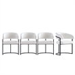 Manhattan Comfort Augusta Dining Chair with Metal Base in White - Set of 4