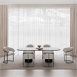 Manhattan Comfort Augusta Dining Chair with Metal Base in Light Gray (Set of 6)