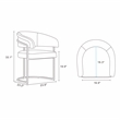 Manhattan Comfort Augusta Dining Chair with Metal Base in Light Gray (Set of 6)
