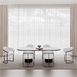 Manhattan Comfort Augusta Dining Chair with Metal Base in White (Set of 6)