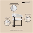 Manhattan Comfort Augusta Dining Chair with Metal Base in White (Set of 6)