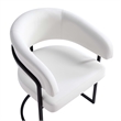Manhattan Comfort Augusta Dining Chair with Metal Base in White (Set of 6)