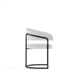 Manhattan Comfort Augusta Dining Chair with Metal Base in White (Set of 6)