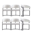 Manhattan Comfort Augusta Dining Chair with Metal Base in White (Set of 6)