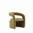 Corvette Dining Chairs with Solid Wood Base in Olive Green - Set of 2