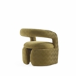Corvette Dining Chairs with Solid Wood Base in Olive Green - Set of 2