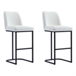 Manhattan Comfort Serena Barstool with Metal Base in White (Set of 2)