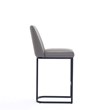Manhattan Comfort Serena Counter Stool with Metal Base in Gray (Set of 2)
