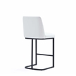 Serena Upholstered Counter Stool with Steel Base in White (Set of 2)