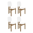 Manhattan Comfort Gales Dining Chair from Engineered Wood in White - Set of 4