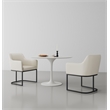 Serena Upholstered Dining Armchair with Steel Base in Cream - Set of 2