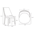 Kara Upholstered Dining Side Chair from Solid Wood in Blue- Set of 4