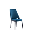 Kara Upholstered Dining Side Chair from Solid Wood in Blue- Set of 4