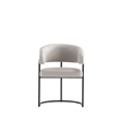 Manhattan Comfort Augusta Dining Chair with Metal Base in Light Gray - Set of 2