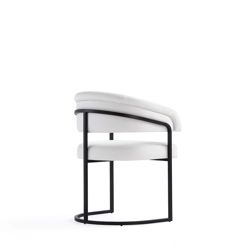 Manhattan Comfort Augusta Dining Chair with Metal Base in White - Set of 2