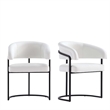 Manhattan Comfort Augusta Dining Chair with Metal Base in White - Set of 2