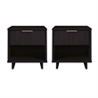 Granville Nightstand 1.0 made from Solid Wood in Black - Set of 2