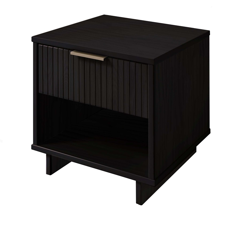 Granville Nightstand 1.0 made from Solid Wood in Black - Set of 2