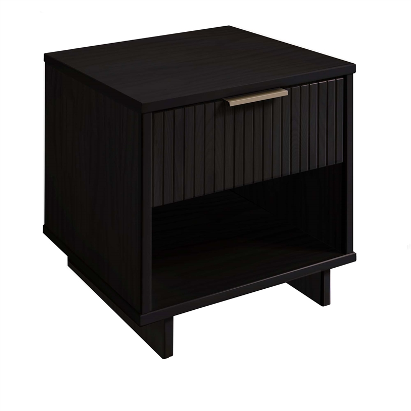 Granville Nightstand 1.0 made from Solid Wood in Black - Set of 2