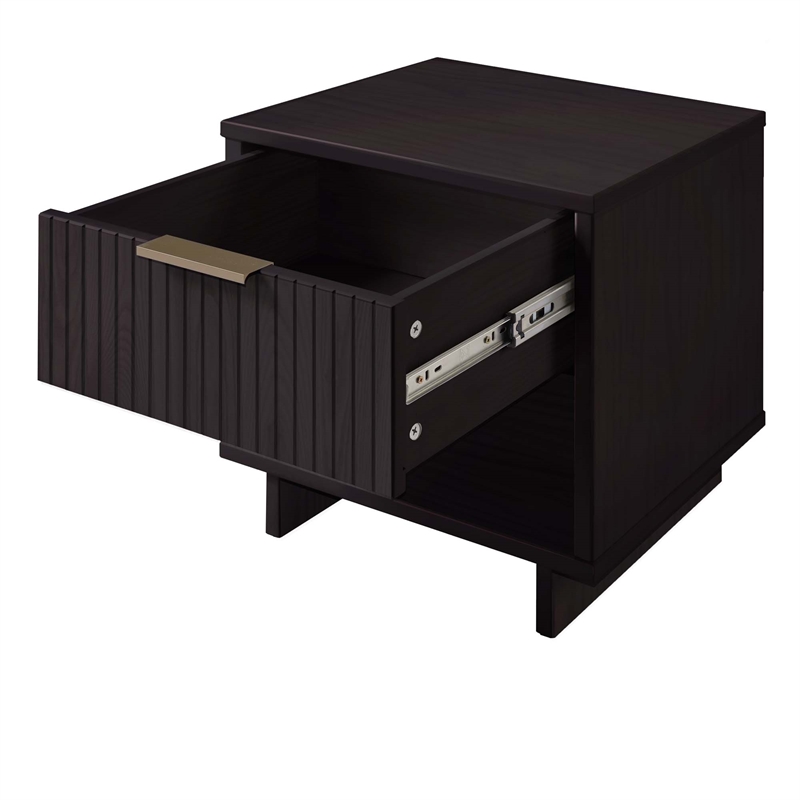 Granville Nightstand 1.0 made from Solid Wood in Black - Set of 2
