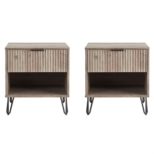 DUMBO 1.0 Nightstand from Engineered Wood in Rustic Gray - Set of 2