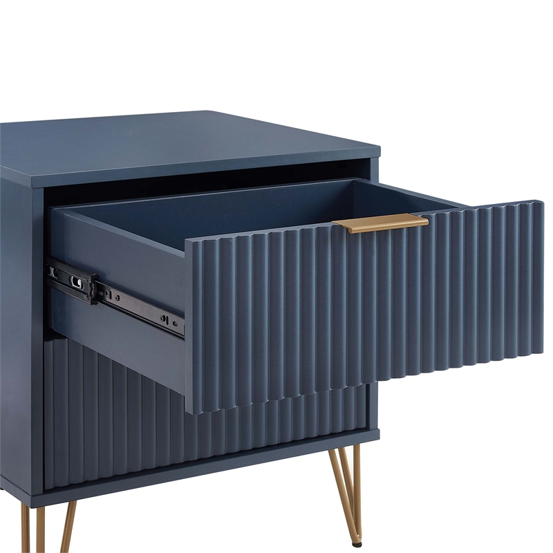 DUMBO 2.0 Nightstand from Engineered Wood in Midnight Blue - Set of 2