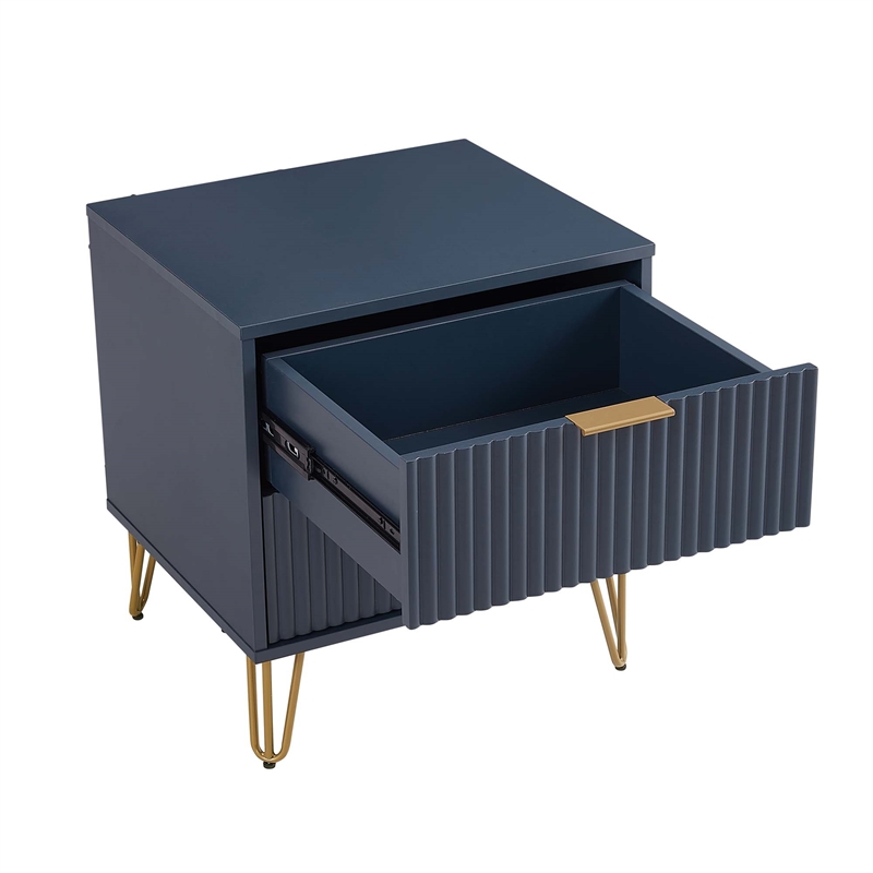 DUMBO 2.0 Nightstand from Engineered Wood in Midnight Blue - Set of 2