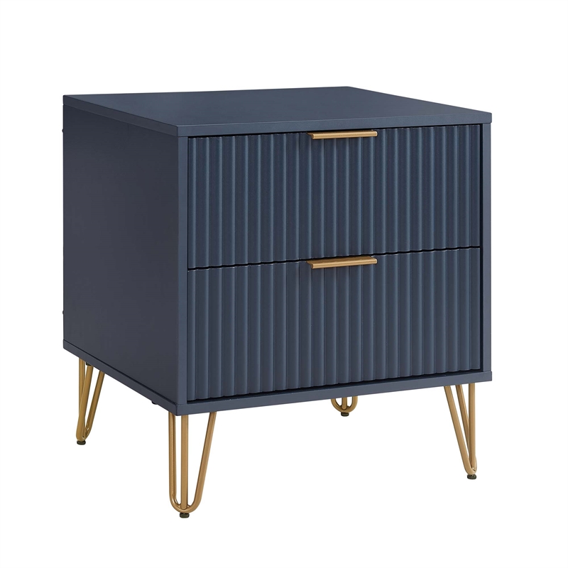 DUMBO 2.0 Nightstand from Engineered Wood in Midnight Blue - Set of 2