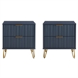 DUMBO 2.0 Nightstand from Engineered Wood in Midnight Blue - Set of 2