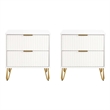 DUMBO 2.0 Nightstand from Engineered Wood in White - Set of 2