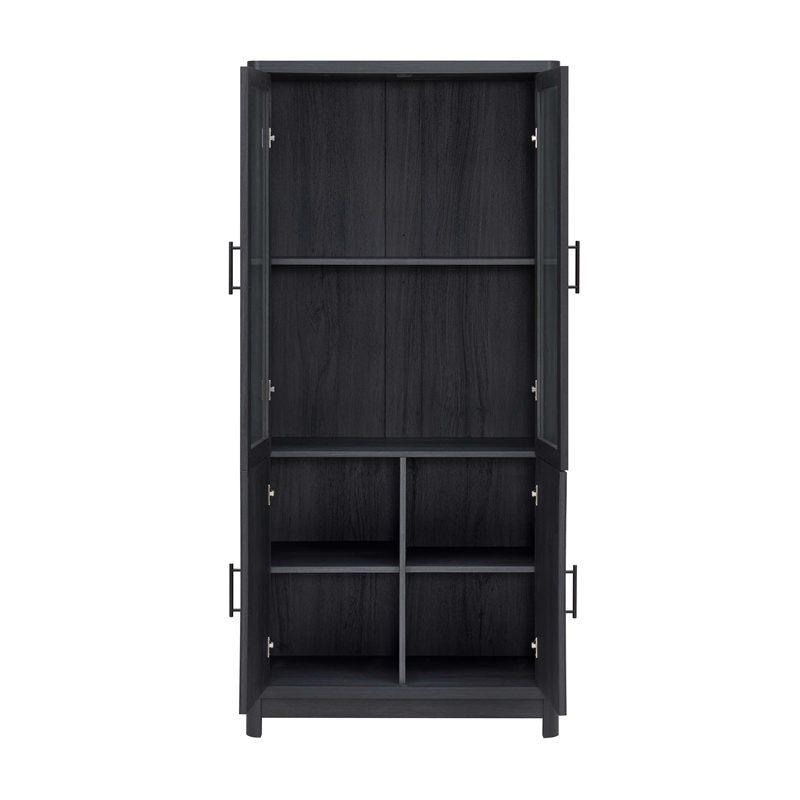 Jodie Bookcase made from Engineered Wood in Charcoal Gray - Set of 3