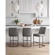 Manhattan Comfort Serena Counter Stool with Steel Base in Gray (Set of 3)