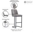 Manhattan Comfort Serena Counter Stool with Steel Base in Gray (Set of 3)