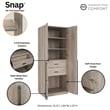 Lee Wardrobe Closet 1.0 from Engineered Wood in Rustic Gray - Set of 3