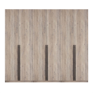 Lee Wardrobe Closet 2.0 from Engineered Wood in Rustic Gray - Set of 3