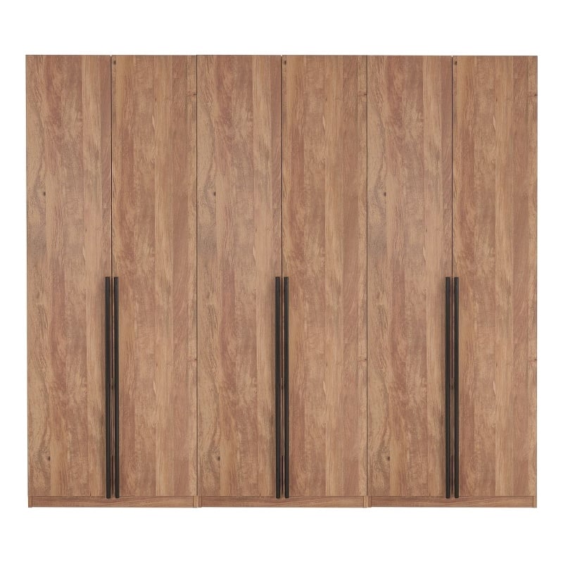 Lee Wardrobe Closet 3.0 from Engineered Wood in Golden Brown - Set of 3