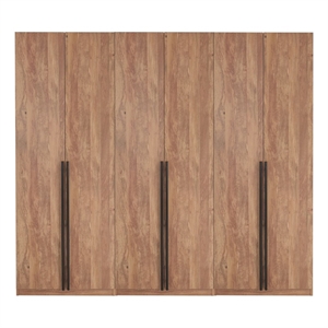 Lee Wardrobe Closet 3.0 from Engineered Wood in Golden Brown - Set of 3