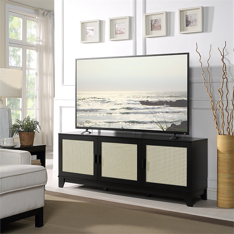 Sheridan 4-Piece Engineered Wood Bookcase TV Stand Sideboard End Table in Black
