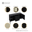 Sheridan 4-Piece Engineered Wood Bookcase TV Stand Sideboard End Table in Black