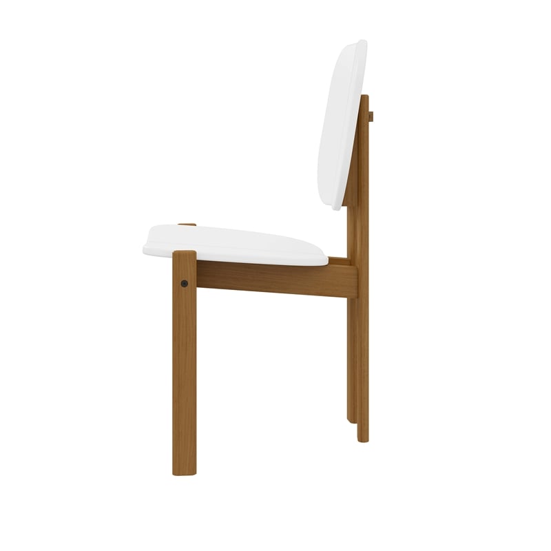 Gales Round 47.24 Dining Table from Engineered Wood in White - Set of 5