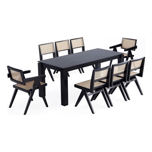 9-Piece Rockaway Dining Set from Solid Wood with 8 Hamlet Side and Arm Chairs