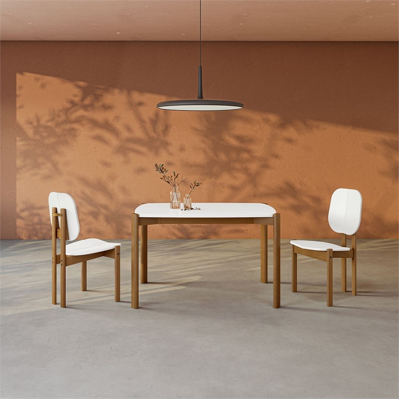 Manhattan Comfort Gales 47.24 Dining Table from Engineered Wood in Matte White