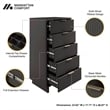 2-Piece Granville Solid Wood Tall Narrow and Standard Dresser Set in Dark Grey