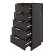 2-Piece Granville Solid Wood Tall Narrow and Standard Dresser Set in Dark Grey
