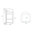 Manhattan Comfort Augusta Barstool with Metal Base in Light Gray - Set of 2