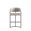Manhattan Comfort Augusta Barstool with Metal Base in Light Gray - Set of 2