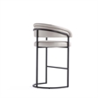 Manhattan Comfort Augusta Barstool with Metal Base in Light Gray - Set of 2