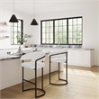 Manhattan Comfort Augusta Barstool with Metal Frame in White - Set of 2