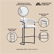 Manhattan Comfort Augusta Barstool with Metal Frame in White - Set of 2