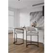 Manhattan Comfort Augusta Counter Stool with Metal Base in Light Gray - Set of 2